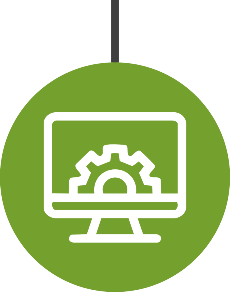 Icon: Monitor mit Zahnrad &ndash; Online-Service - Desktop